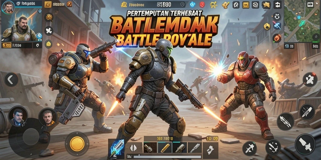 Screenshot gameplay <strong>8180</strong> menampilkan aksi pertempuran seru di arena Battle Royale.