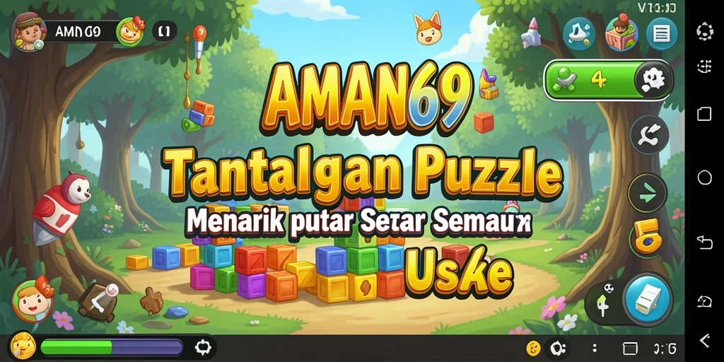Tampilan menarik gameplay AMAN69 saat menyusun puzzle.