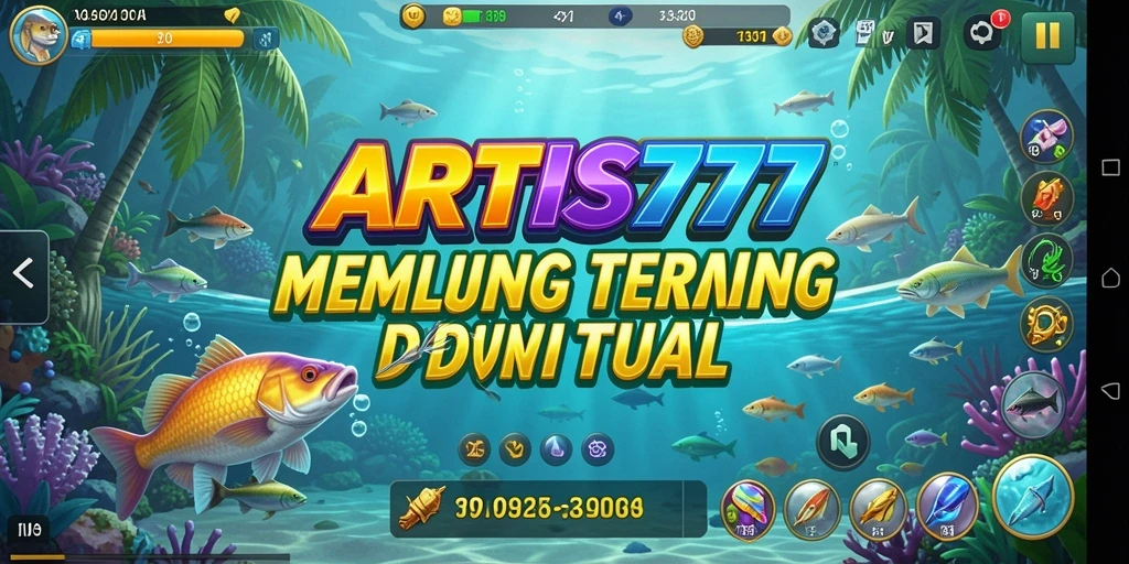 Screenshot gameplay ARTIS777 menampilkan keindahan lokasi memancing yang menakjubkan.