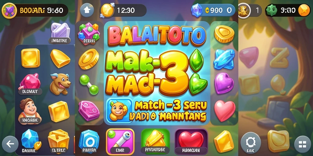Tangkapan layar BALAITOTO menunjukkan keseruan gameplay Match-3.