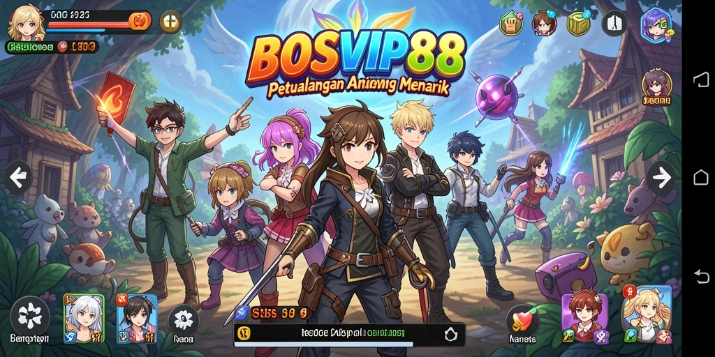 Tampilan gameplay menarik dari BOSVIP88 yang penuh dengan aksi Anime.