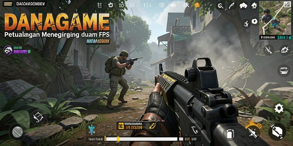Tampilan gameplay menegangkan di dunia FPS yang seru.