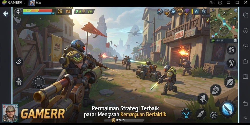 Tangkapan layar menampilkan aksi strategi dari GAMERP dalam pertempuran.