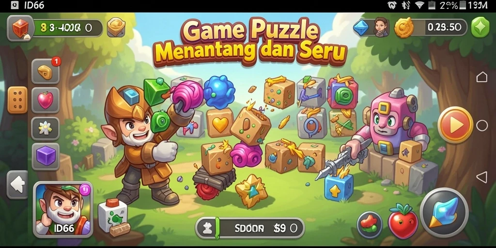 Tampilan menarik gameplay puzzle ID66 yang menantang.