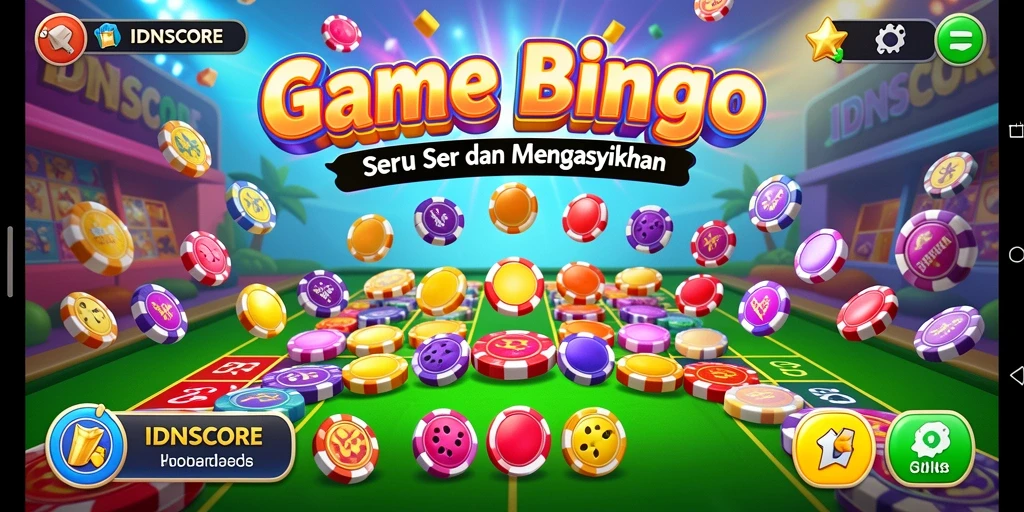 Screenshot gameplay IDNSCORE yang penuh keseruan dan interaksi Bingo.