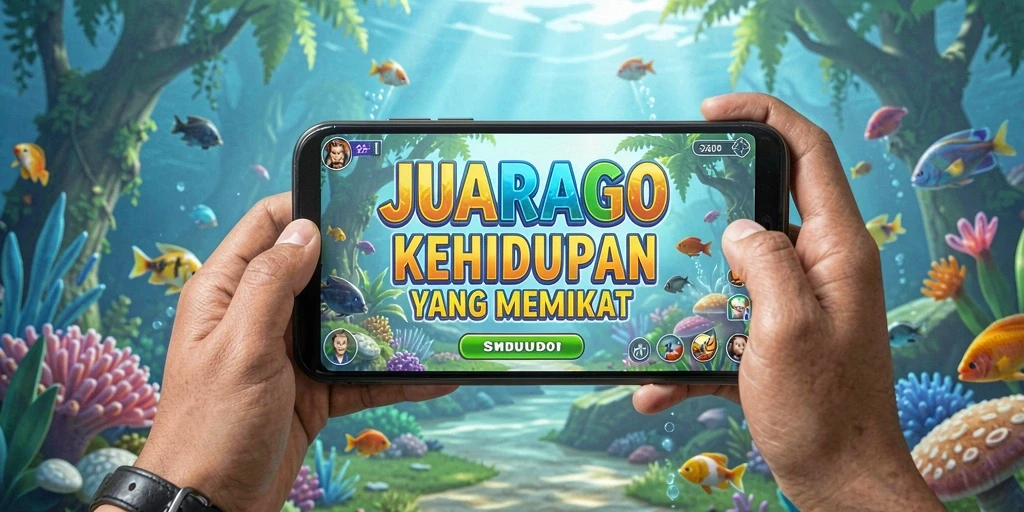 Tangkapan layar utama JUARAGO menampilkan gameplay simulasi yang menarik dan dinamis.