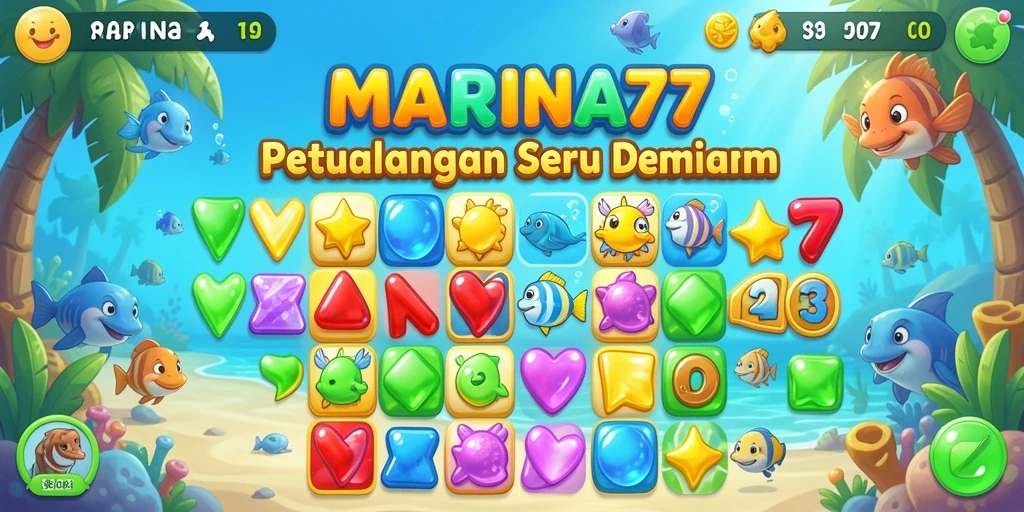 Screenshot gameplay MARINA77 yang penuh warna dan seru.