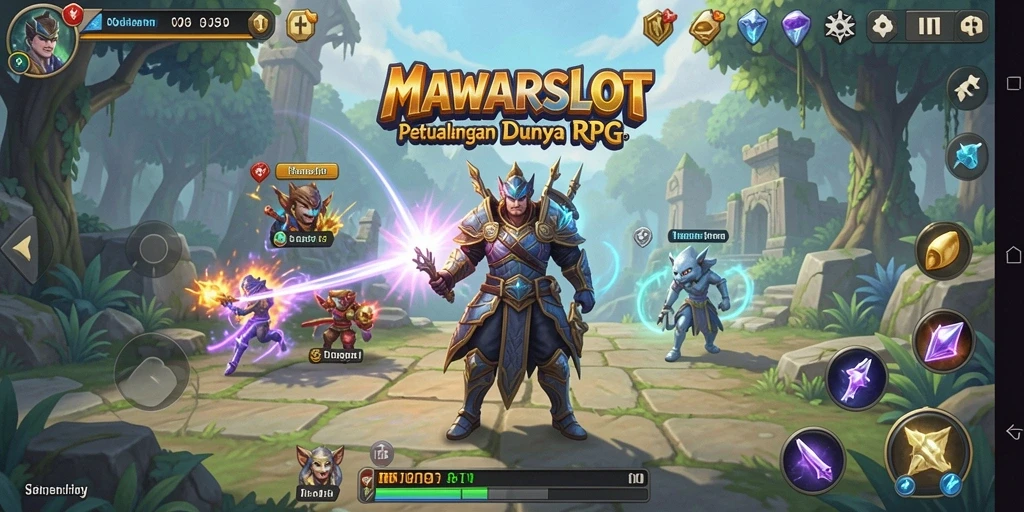 Tampilan gameplay MAWARSLOT yang menegangkan dan penuh aksi RPG.
