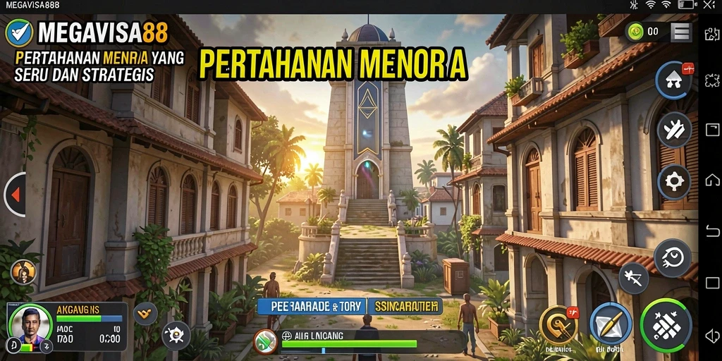 Tampilan gameplay MEGAVISA88 yang mendebarkan dalam pertarungan Tower Defense.