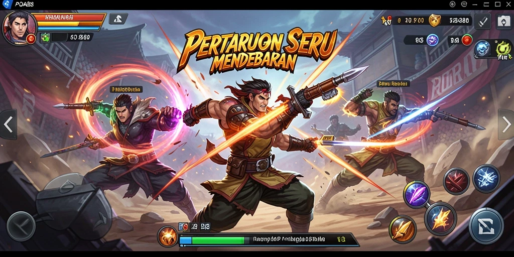 Screenshot utama POA88 menampilkan aksi pertarungan yang mendebarkan.