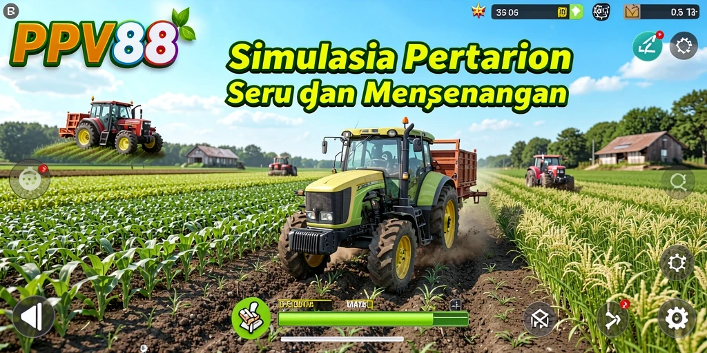 Tampilan gameplay menarik yang menunjukkan aktivitas bertani di PPV88.