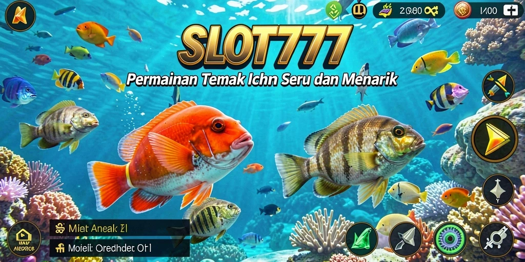 Screenshot menampilkan gameplay Tembak Ikan yang mendebarkan di SLOT777.