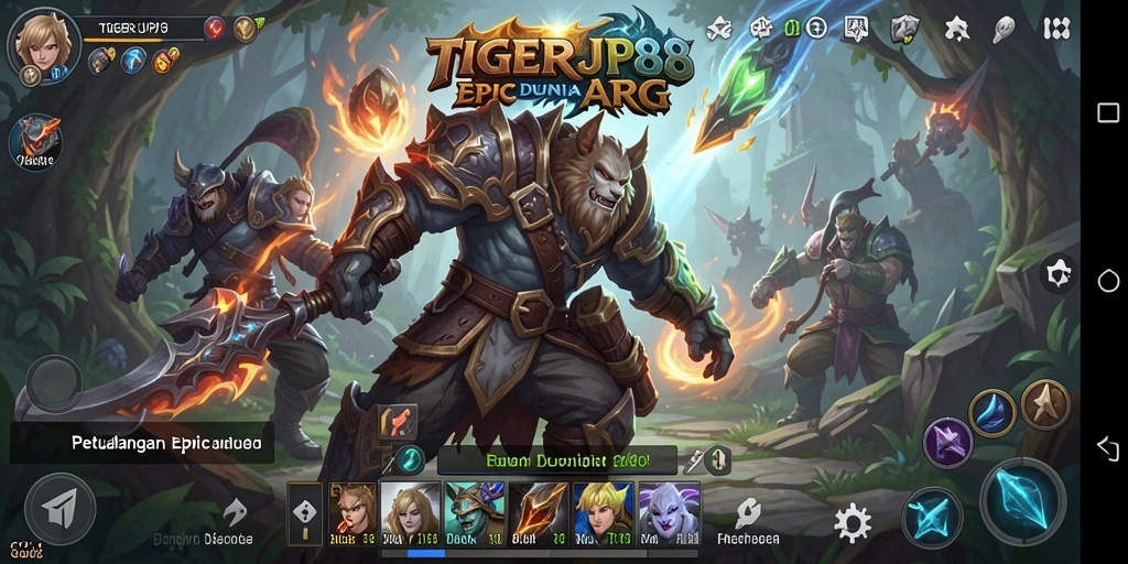 Gameplay epik dalam TIGERJP88 dengan pertarungan seru.