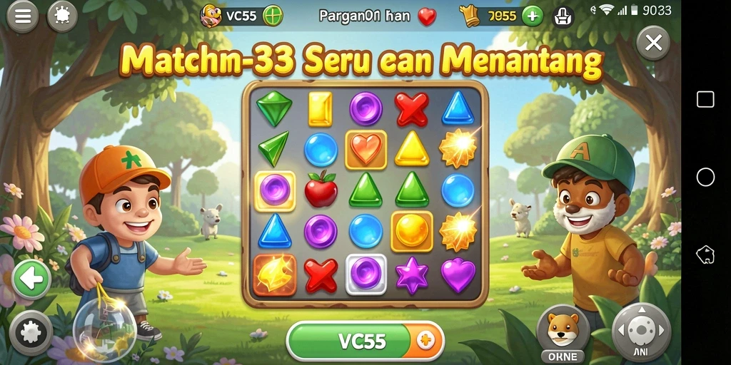 Tampilan gameplay VC55 yang seru dalam kategori Match-3.