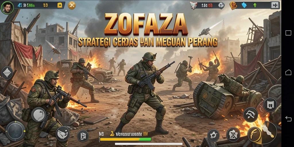 Tampilan permainan ZOFAZA dengan strategi seru.